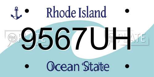 9567UH Rhode Island License Plate
