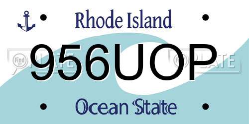 956UOP Rhode Island License Plate