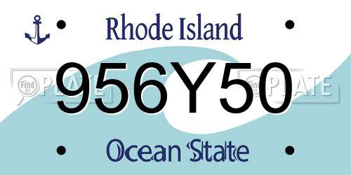 956Y50 Rhode Island License Plate