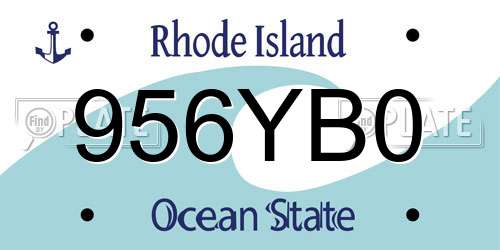 956YB0 Rhode Island License Plate