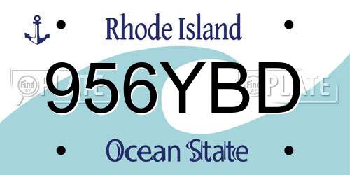 956YBD Rhode Island License Plate