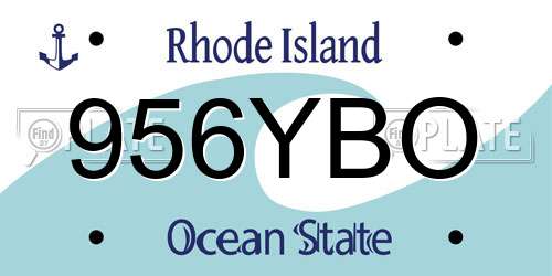 956YBO Rhode Island License Plate