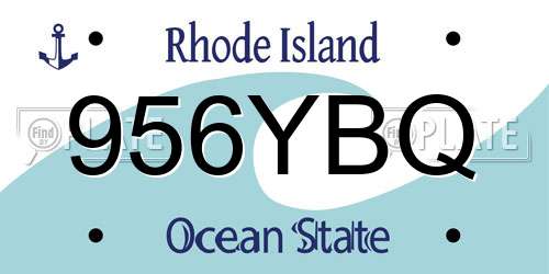 956YBQ Rhode Island License Plate