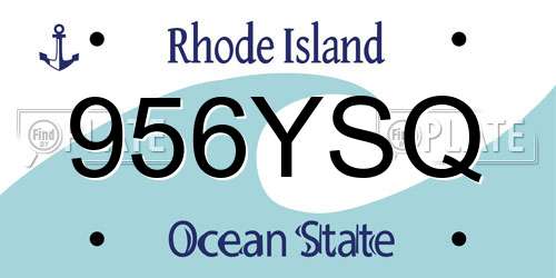 956YSQ Rhode Island License Plate