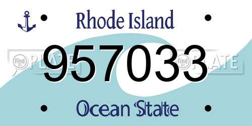 957033 Rhode Island License Plate