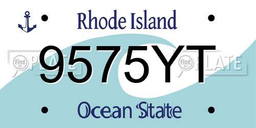 9575YT Rhode Island License Plate