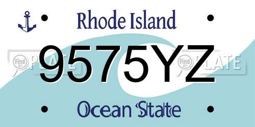 9575YZ Rhode Island License Plate
