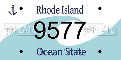 9577 Rhode Island License Plate