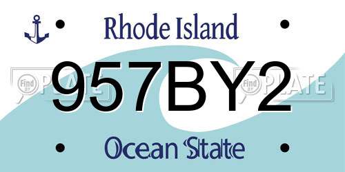 957BY2 Rhode Island License Plate