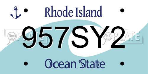 957SY2 Rhode Island License Plate
