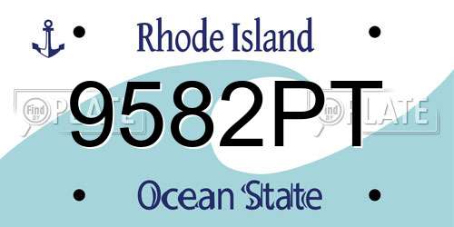 9582PT Rhode Island License Plate