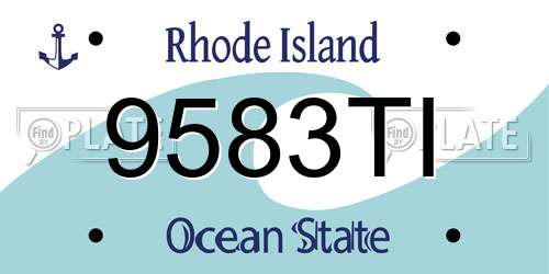 9583TI Rhode Island License Plate