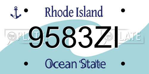 9583ZI Rhode Island License Plate