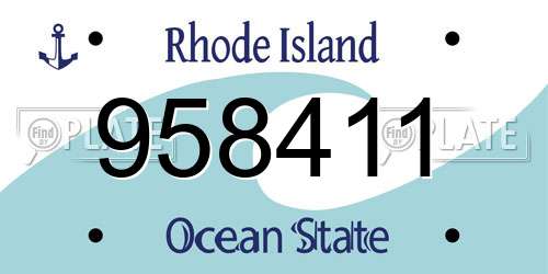 958411 Rhode Island License Plate