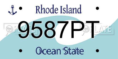 9587PT Rhode Island License Plate