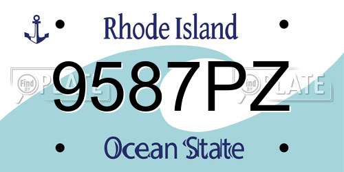 9587PZ Rhode Island License Plate