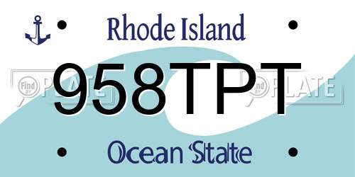 958TPT Rhode Island License Plate