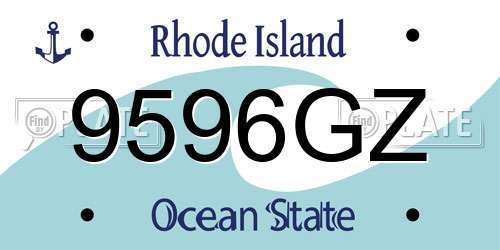 9596GZ Rhode Island License Plate