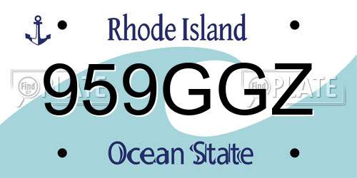 959GGZ Rhode Island License Plate