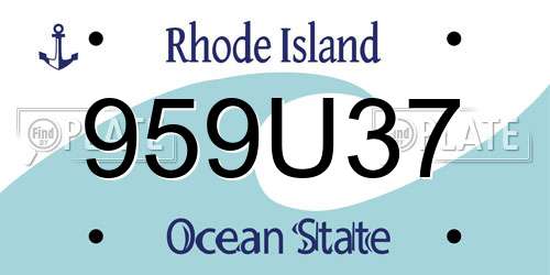 959U37 Rhode Island License Plate