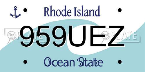 959UEZ Rhode Island License Plate