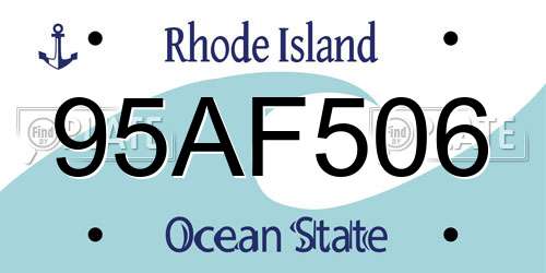 95AF506 Rhode Island License Plate