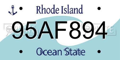 95AF894 Rhode Island License Plate
