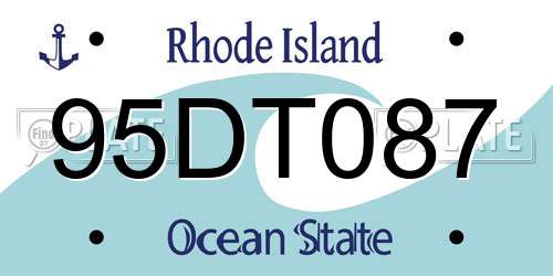 95DT087 Rhode Island License Plate