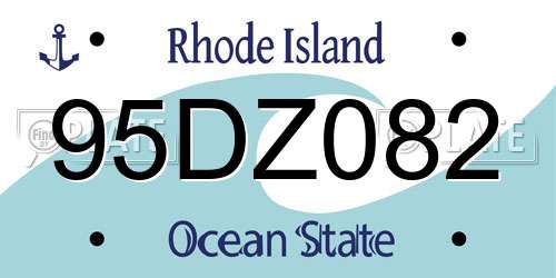 95DZ082 Rhode Island License Plate
