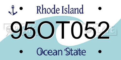 95OT052 Rhode Island License Plate