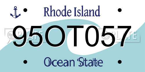95OT057 Rhode Island License Plate