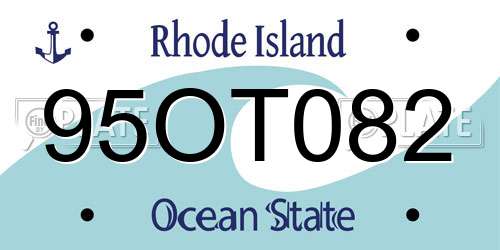 95OT082 Rhode Island License Plate