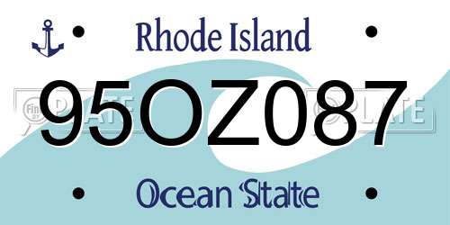 95OZ087 Rhode Island License Plate