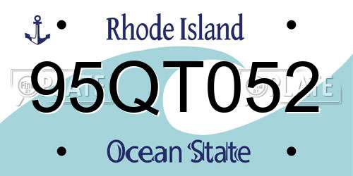 95QT052 Rhode Island License Plate