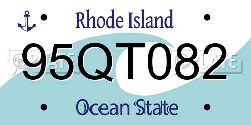95QT082 Rhode Island License Plate