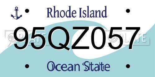 95QZ057 Rhode Island License Plate