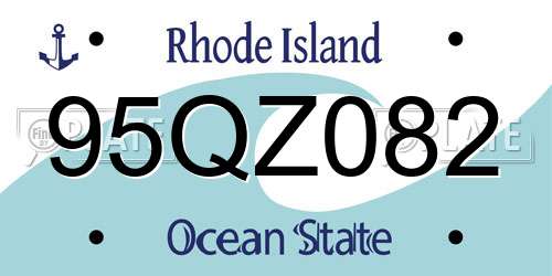 95QZ082 Rhode Island License Plate
