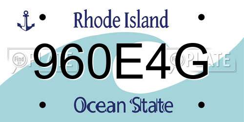 960E4G Rhode Island License Plate