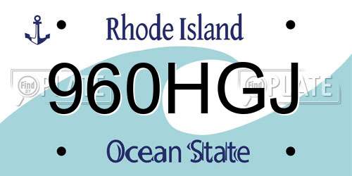 960HGJ Rhode Island License Plate