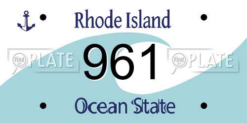 961 Rhode Island License Plate
