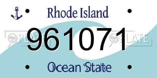 961071 Rhode Island License Plate