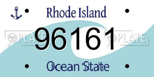 96161 Rhode Island License Plate