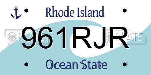 961RJR Rhode Island License Plate