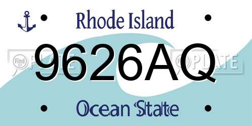 9626AQ Rhode Island License Plate