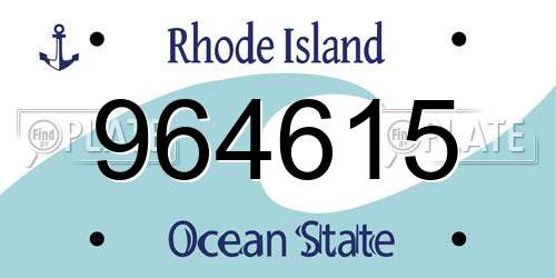 964615 Rhode Island License Plate