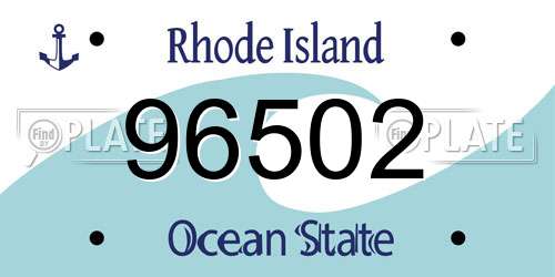 96502 Rhode Island License Plate