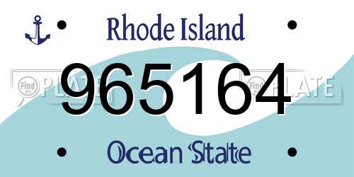 965164 Rhode Island License Plate
