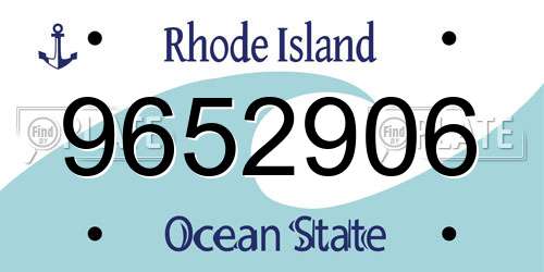 9652906 Rhode Island License Plate