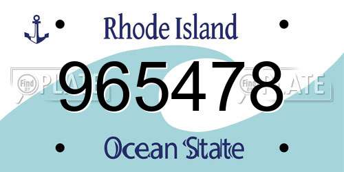965478 Rhode Island License Plate