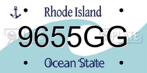 9655GG Rhode Island License Plate